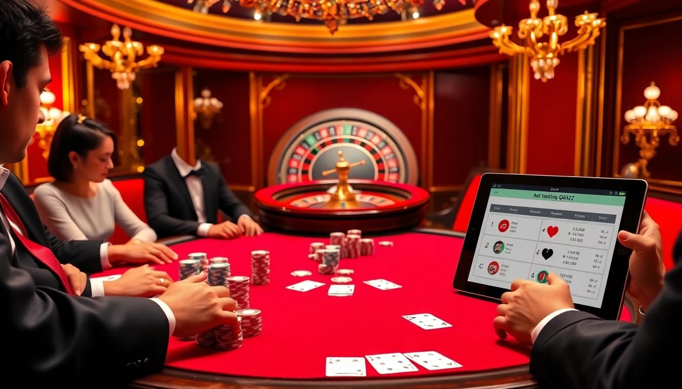 Engaging poker players at a luxurious casino table showcasing https://qq88z.net/ betting excitement.
