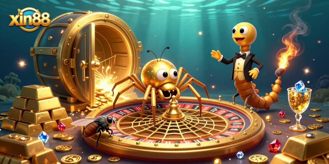 Experience excitement at xin88's casino with a golden spider croupier and dynamic betting elements.
