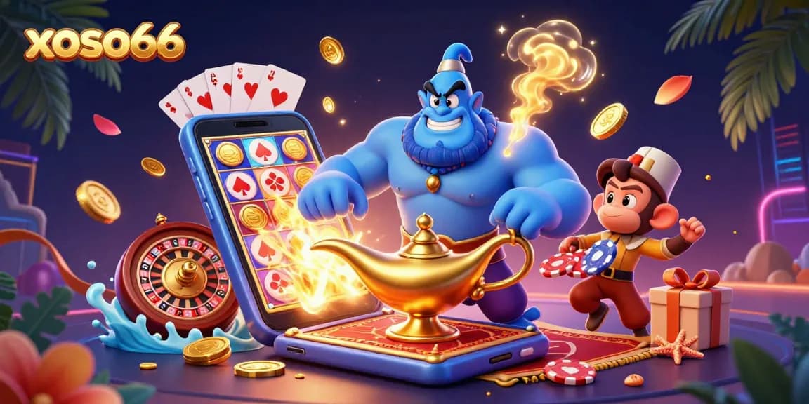 xoso66 invites players into an exhilarating casino experience with animated characters and lively gaming elements.