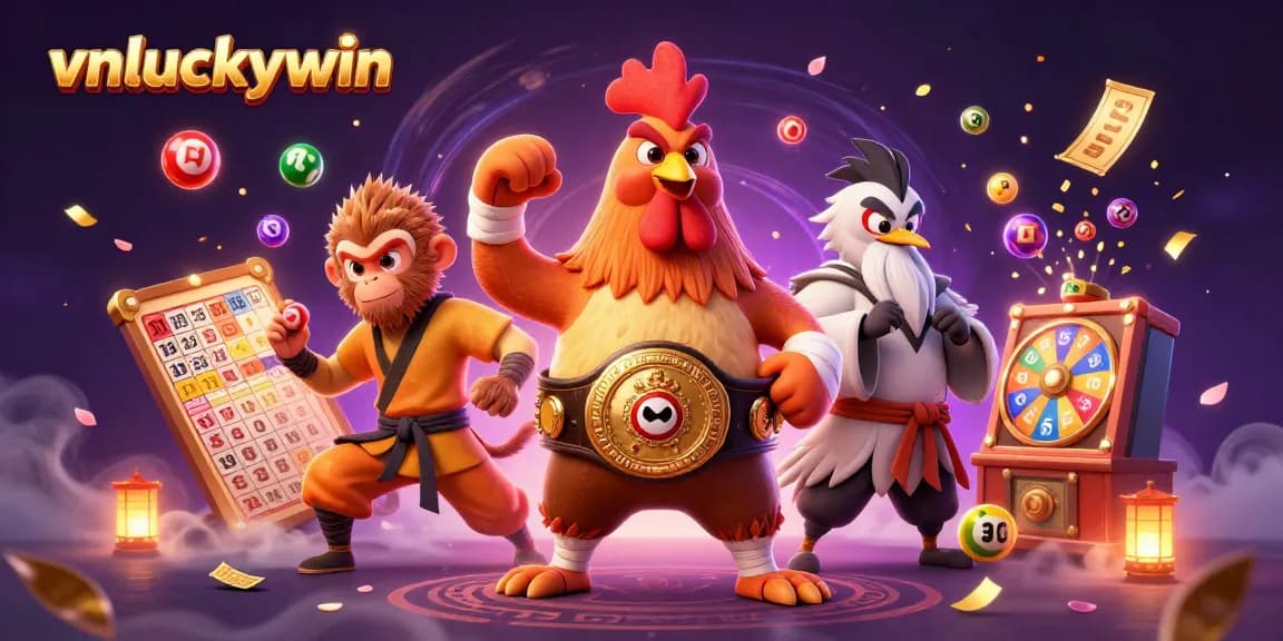 Engage with vibrant vnluckywin experiences featuring dynamic lottery elements and characters in a colorful casino setting.