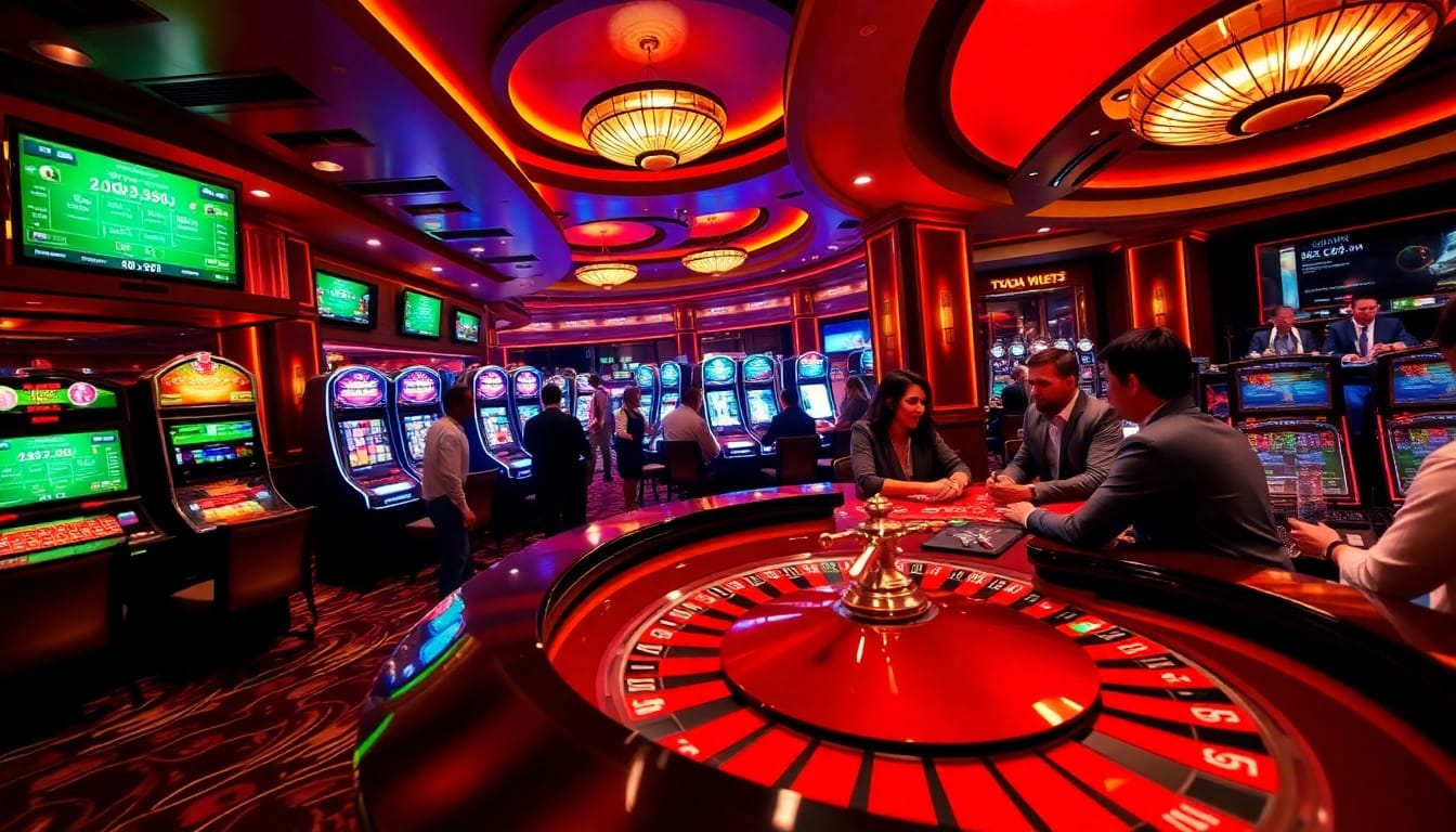 Experience thrilling gameplay at KKWIN with vibrant slot machines and high-stakes poker tables.
