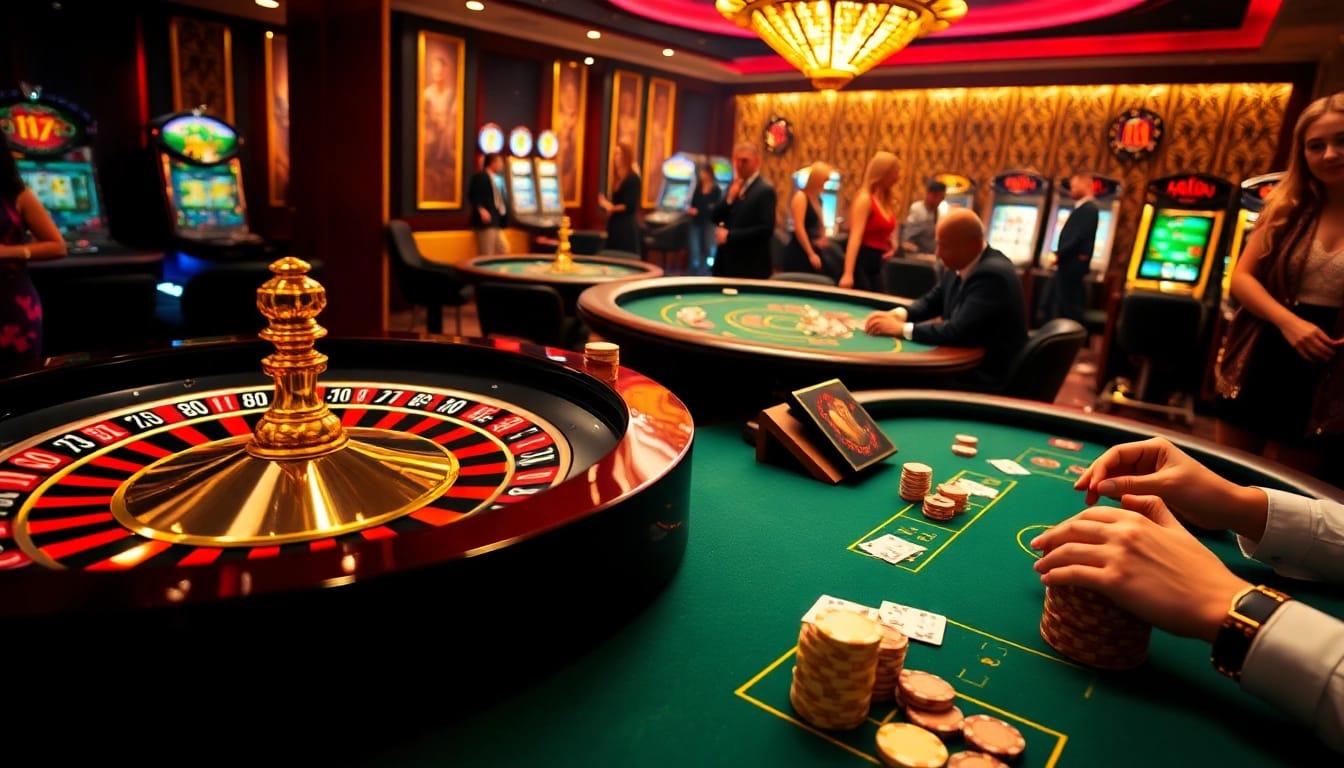 Experience thrilling games at kuwinblog.com featuring a luxurious casino atmosphere.