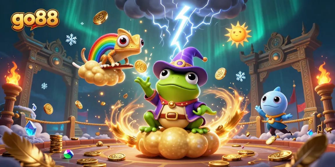 Experience thrilling wins at go88 with a dynamic casino illustration featuring vibrant gaming elements.