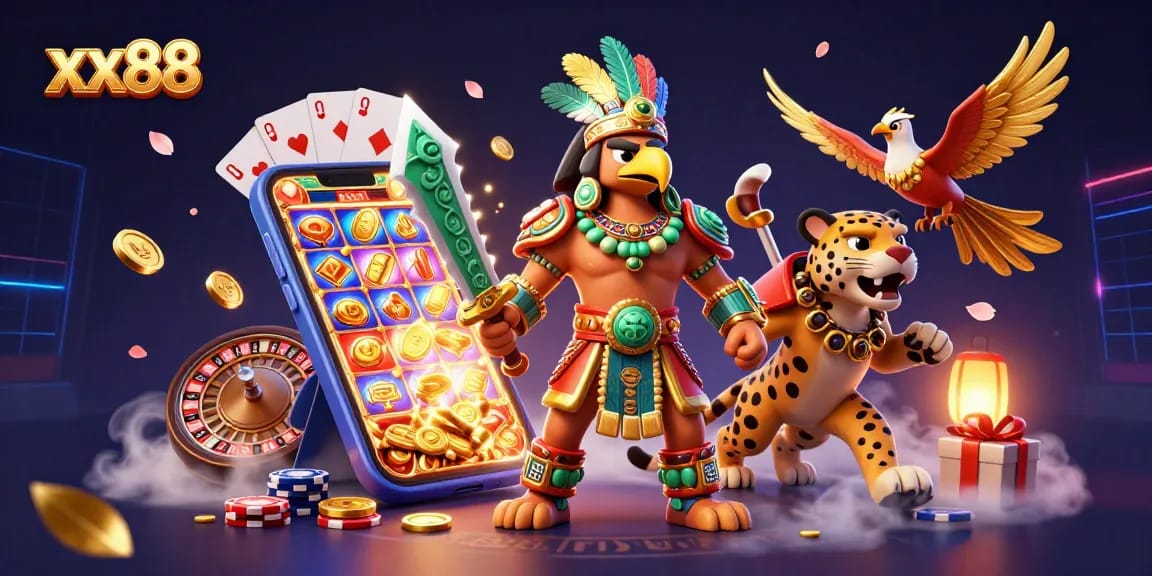 Experience thrilling gameplay at xx88 with vibrant slot games and animated characters.