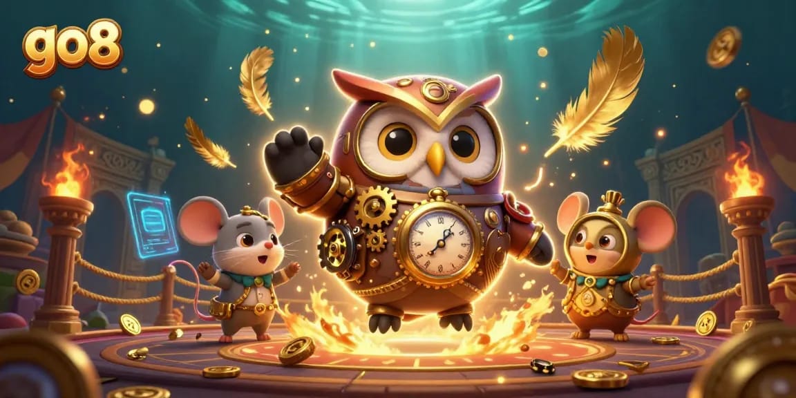 Spin to win with GO8's exciting gaming action featuring unique characters and casino elements.