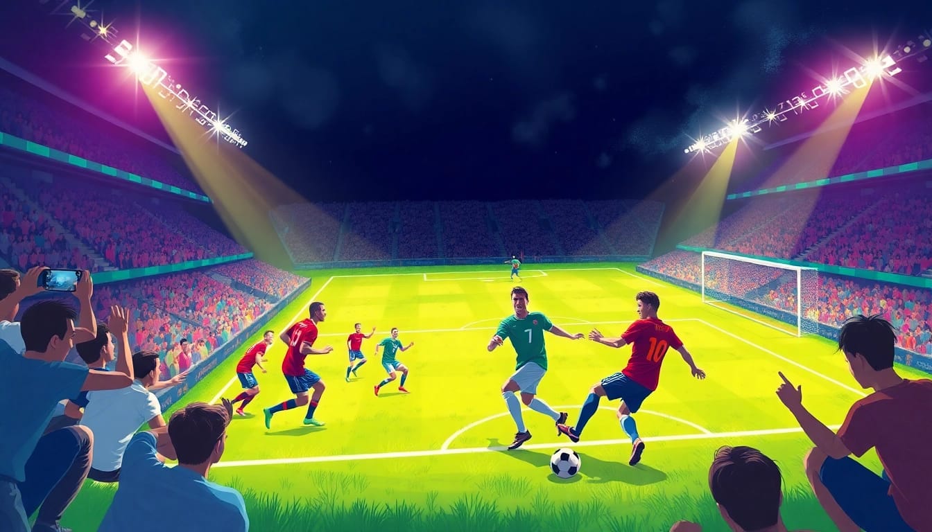 Socolive soccer fans enjoying a thrilling live match experience at https://socolive.spot/ with vibrant colors and dynamic action.