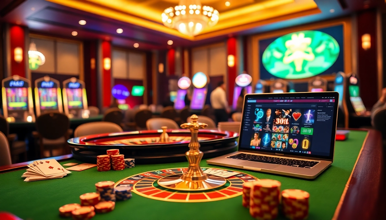 Players engaging in high-stakes fun at nhà cái 88AA's luxurious casino.