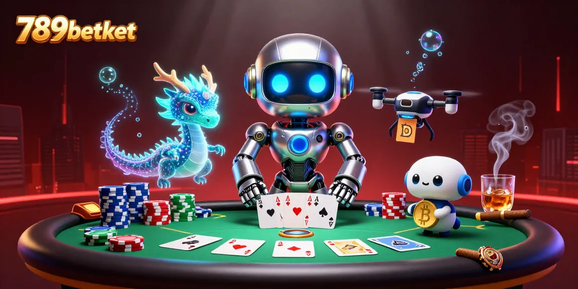 Experience the vibrant world of 789betket with a neon-lit casino scene filled with action and excitement.