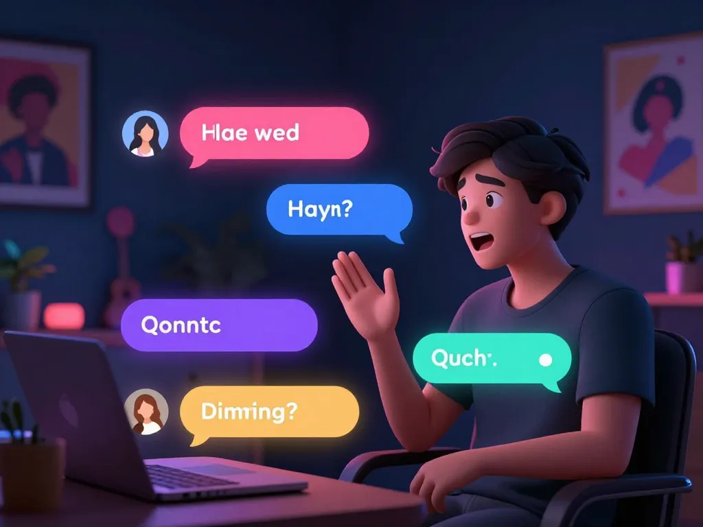 Engaging in an AI porn chat with a lifelike avatar in a vibrant virtual environment.