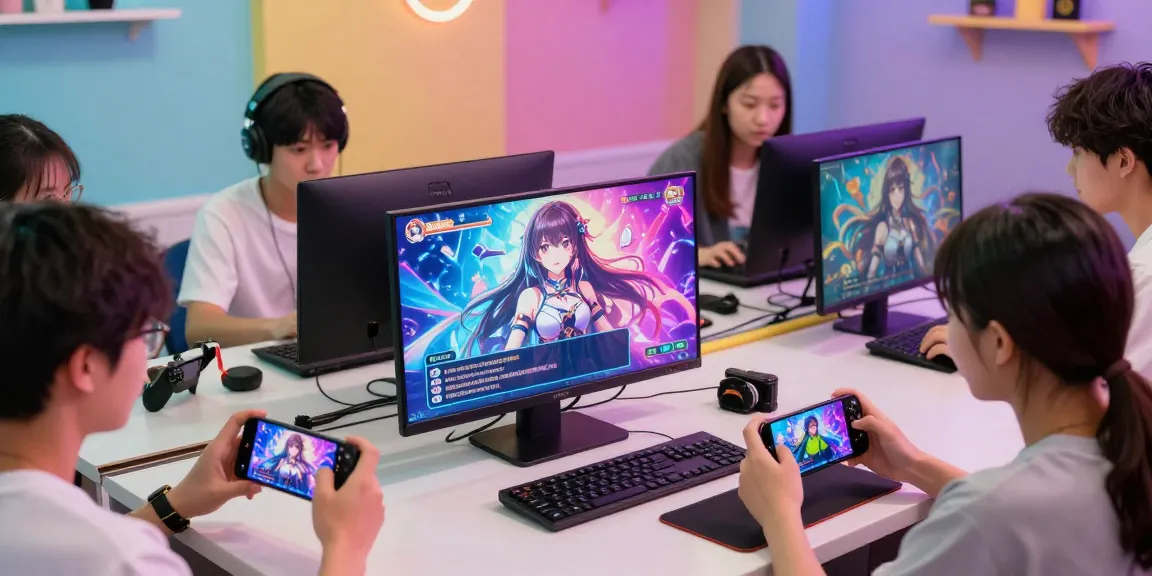 Players enjoying free ecchi games on various devices, showcasing vibrant anime graphics and immersive experiences.