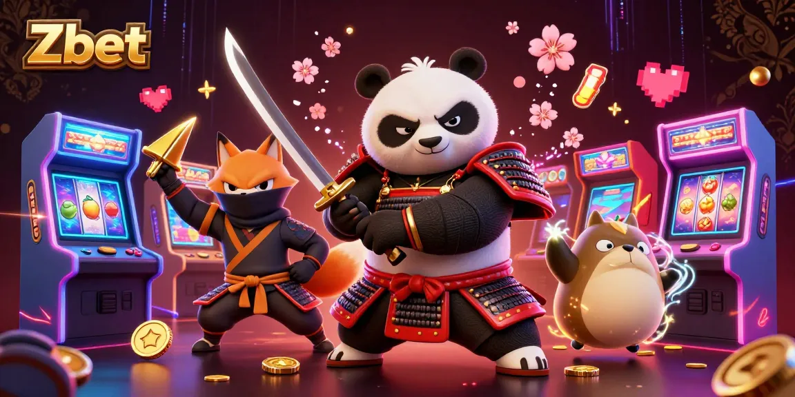 Zbet creates excitement with a dynamic casino scene featuring animated characters and vibrant gaming elements.