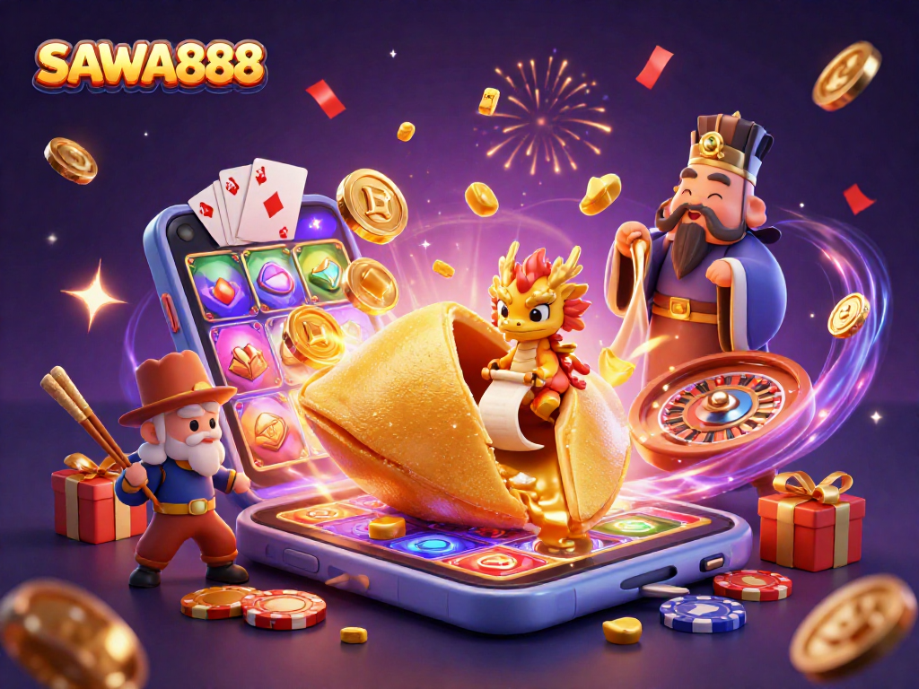 Experience thrilling gameplay at SAWA888 with golden fortune cookie adventure and exciting slot games.