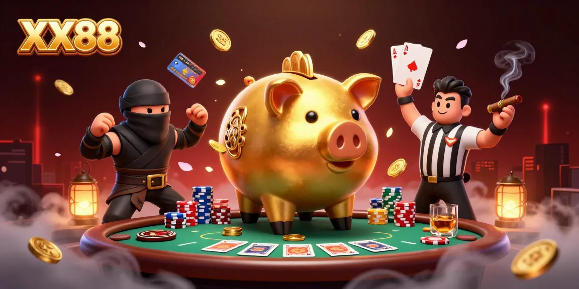 Experience the thrill at XX88 with vibrant casino scenes featuring exciting gameplay elements.