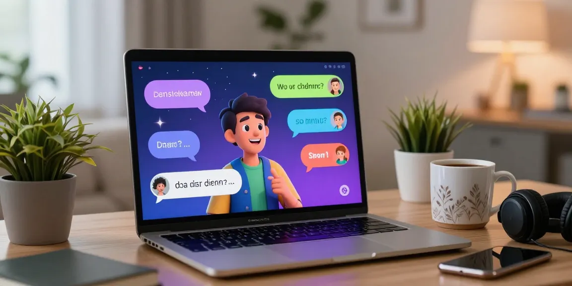 Engaging free ai sex chat experience with a vibrant AI character in a cozy home office