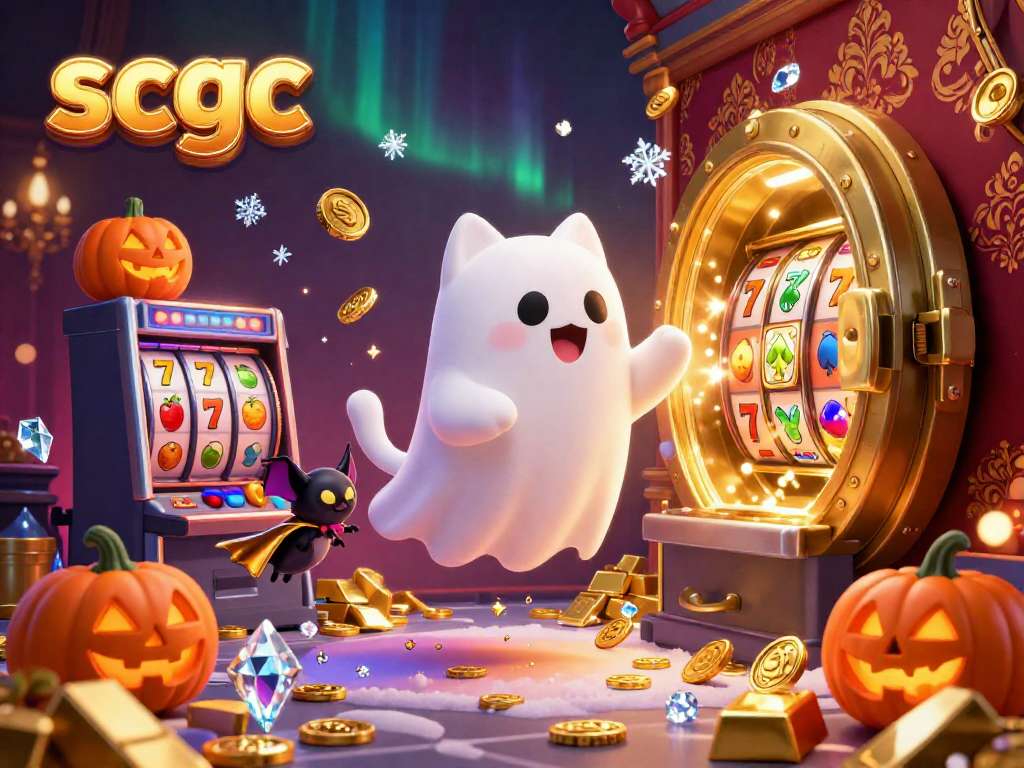 Engage in the thrill of scgc casinos with vibrant 3D ghost cat and vampire bat characters surrounded by jackpot reels