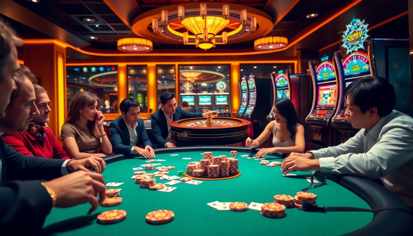 Exciting gambling atmosphere at https://99okwin.live with poker, roulette, and slot highlights.