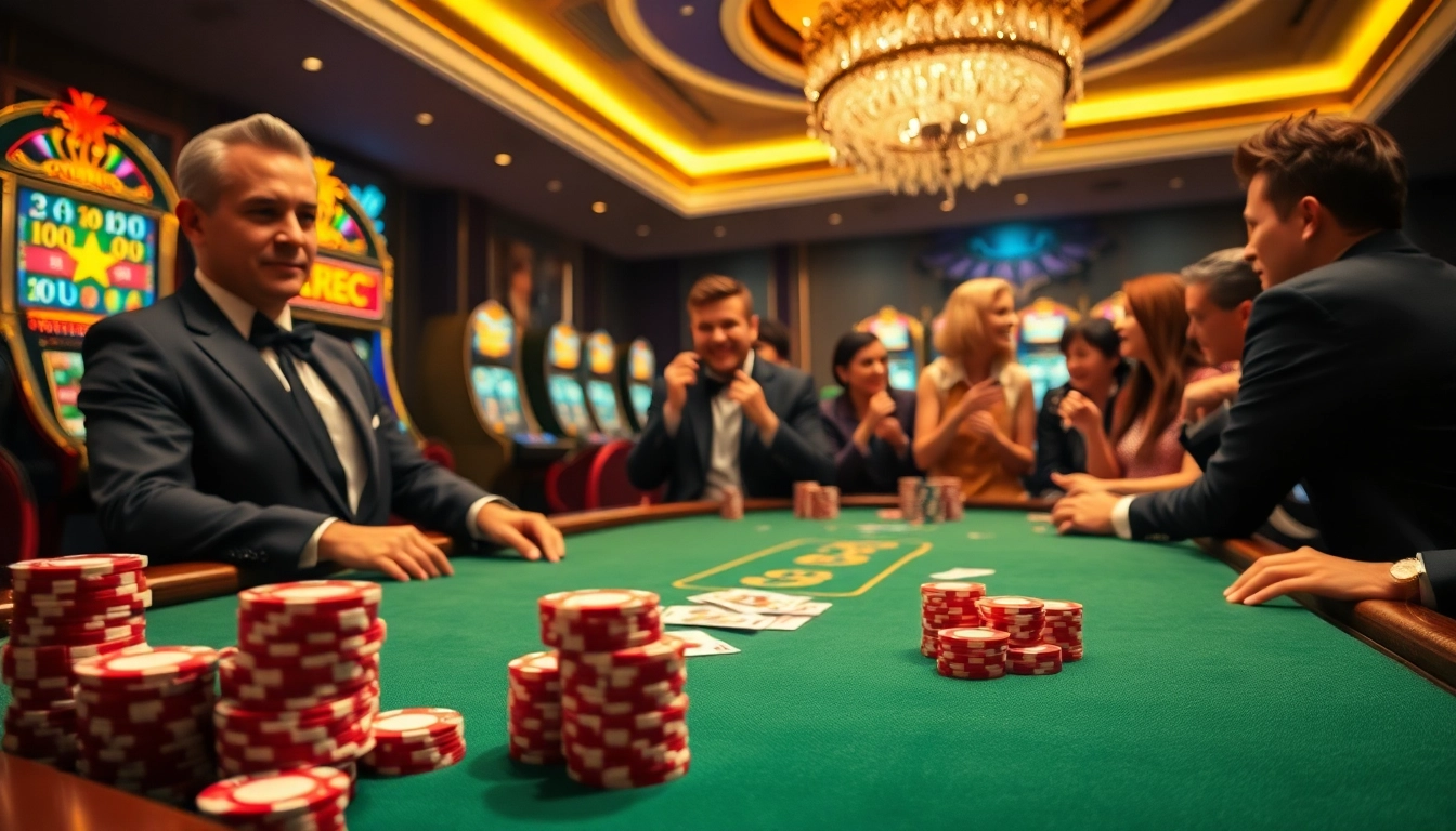 Players enjoying an exhilarating game at 888vi casino, showcasing vibrant poker and slot experiences.