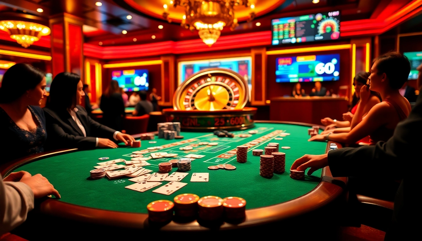 Experience the excitement of betting at FIVE88, featuring high-stakes poker tables and vibrant roulette wheels.
